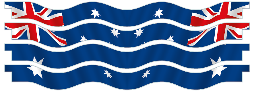 Planken > Golvende plank x 4  > Australische vlag