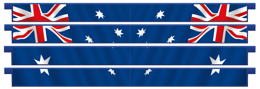 Planken > Rechte plank x 4  > Australische vlag
