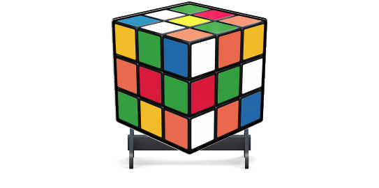 Opvulling hindernissen > Kubus onderzetbord > Rubiks kubus