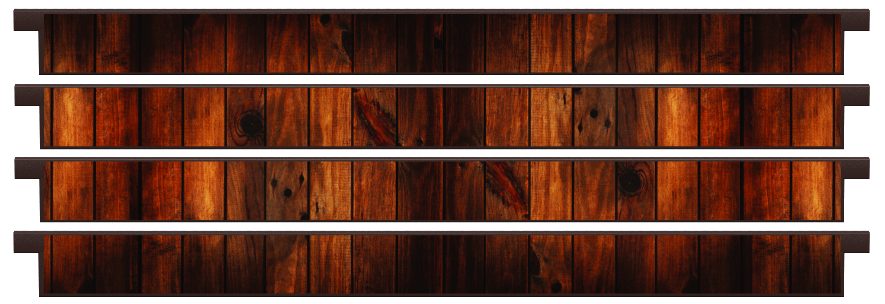 Planken > Rechte plank x 4  > Donkere houtenplank
