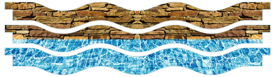 Planken > Golvende plank x 3  > Muur en Water
