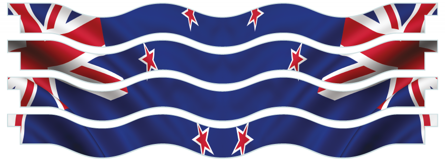 Planken > Golvende plank x 4  > Nieuw Zeeland Vlag
