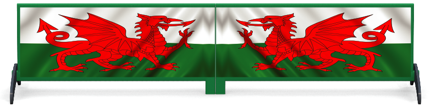 Onderzetters hindernissen > Staande onderzetborden hindernis > Wales Vlag