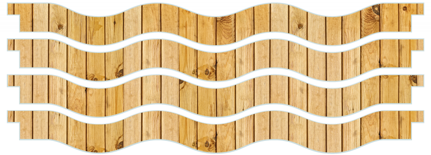 Planken > Golvende plank x 4  > Lichte houtenplank
