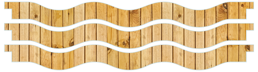 Planken > Golvende plank x 3  > Lichte houtenplank