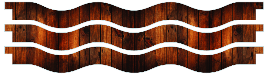 Planken > Golvende plank x 3  > Donkere houtenplank