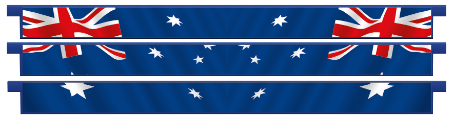 Planken > Rechte plank x 3  > Australische vlag