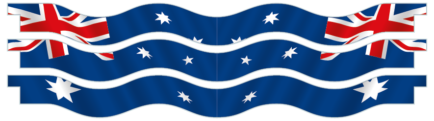 Planken > Golvende plank x 3  > Australische vlag