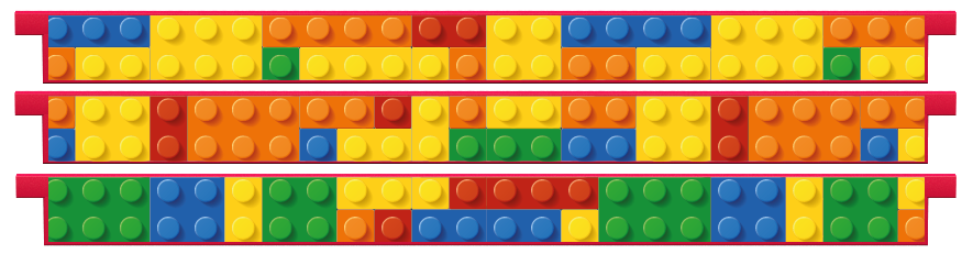 Planken > Rechte plank x 3  > Lego blokken