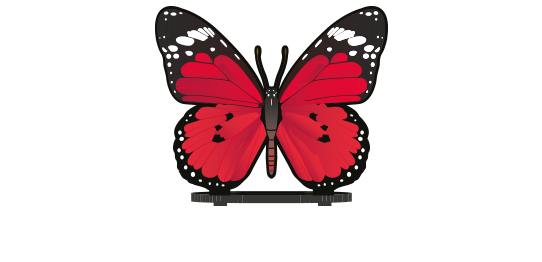 Onderzetters hindernissen speciaal > Vlinder onderzetbord > Rode Vlinder