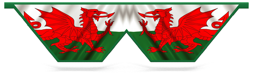 Onderzetters hindernissen > Dubbele V-vorm hanghek > Wales Vlag