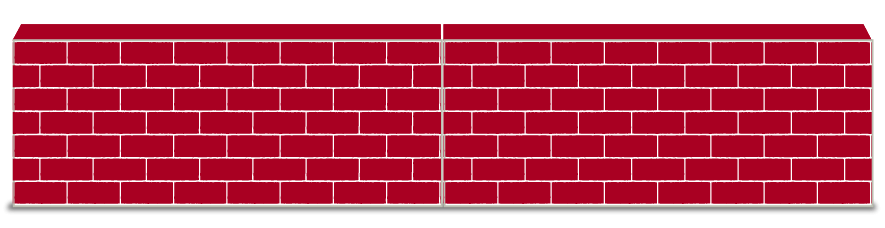 Muur - Stenen onderzetters > Hoge muur onderzethek > Bakstenen