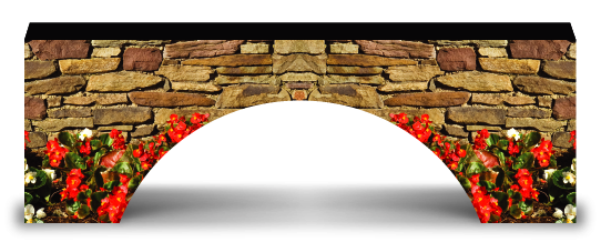 Muur - Stenen onderzetters > Viaduct muur > Muur met bloembed
