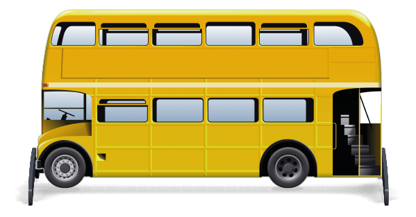 Onderzetters hindernissen speciaal > Londense bus onderzetbord > Gele Bus