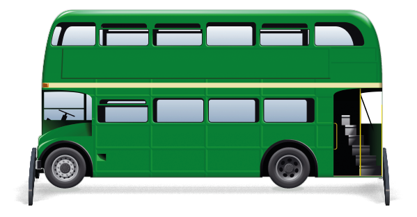 Opvulling hindernissen > Londense bus onderzetbord > Groene Bus