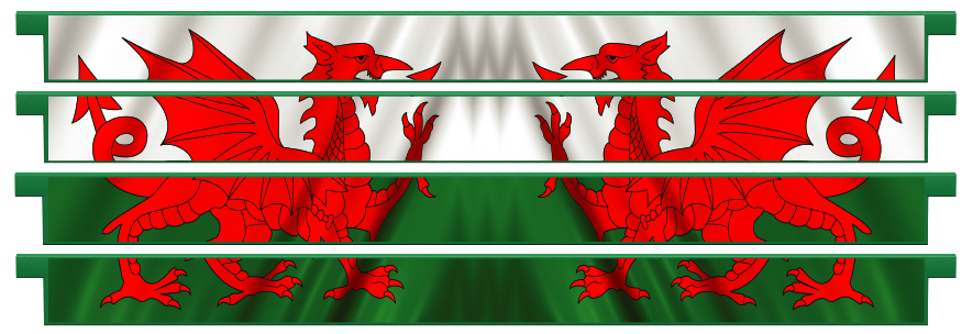 Planken > Rechte plank x 4  > Wales Vlag