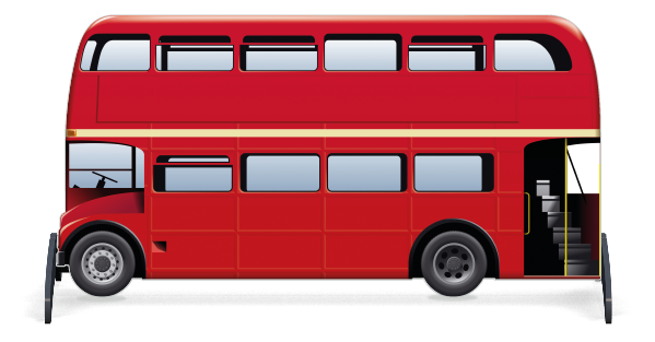 Opvulling hindernissen > Londense bus onderzetbord > Rode Bus